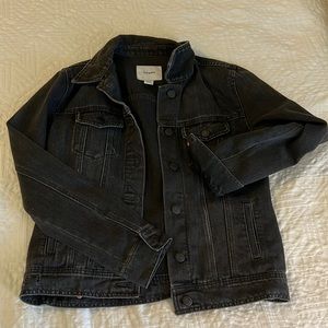 Distressed Black Denim Jacket